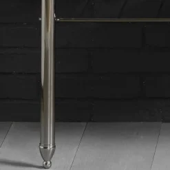 Viadurini Bathroom Badmöbel Stehend-Badezimmer-Set mit Vintage-Doppelkonsole aus weißer Keramik auf einer linearen Struktur