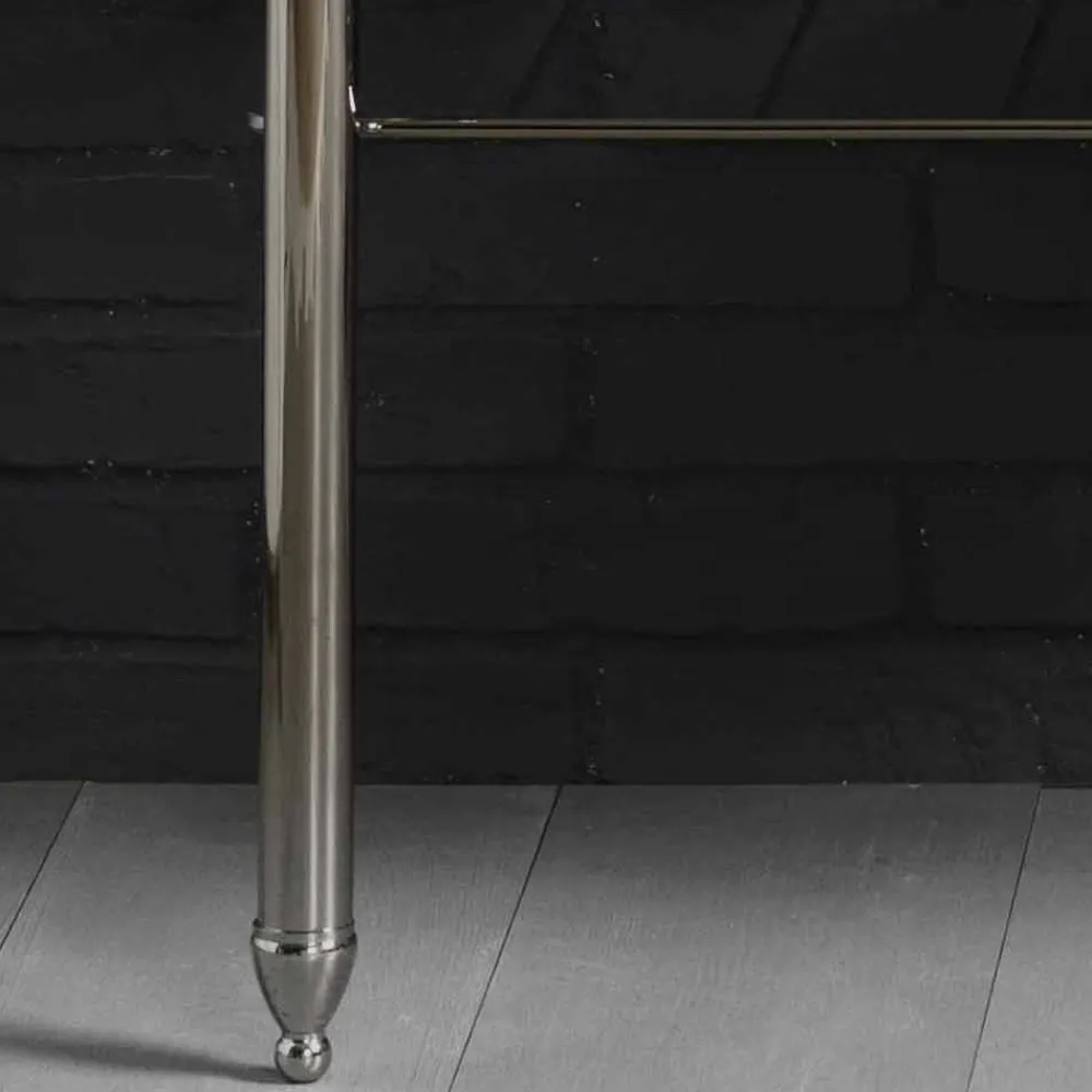 Viadurini Bathroom Badmöbel Stehend-Badezimmer-Set mit Vintage-Doppelkonsole aus weißer Keramik auf einer linearen Struktur