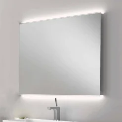 Viadurini Bathroom Badspiegel-Badezimmerspiegel mit modernem Design LED-Licht mit Satinkanten Veva