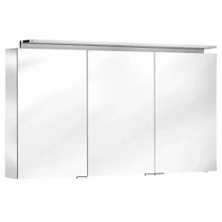 Viadurini Bathroom Badspiegel-Badezimmerspiegel mit 3-türiger Schrankwand mit Innenregalen - Bramo