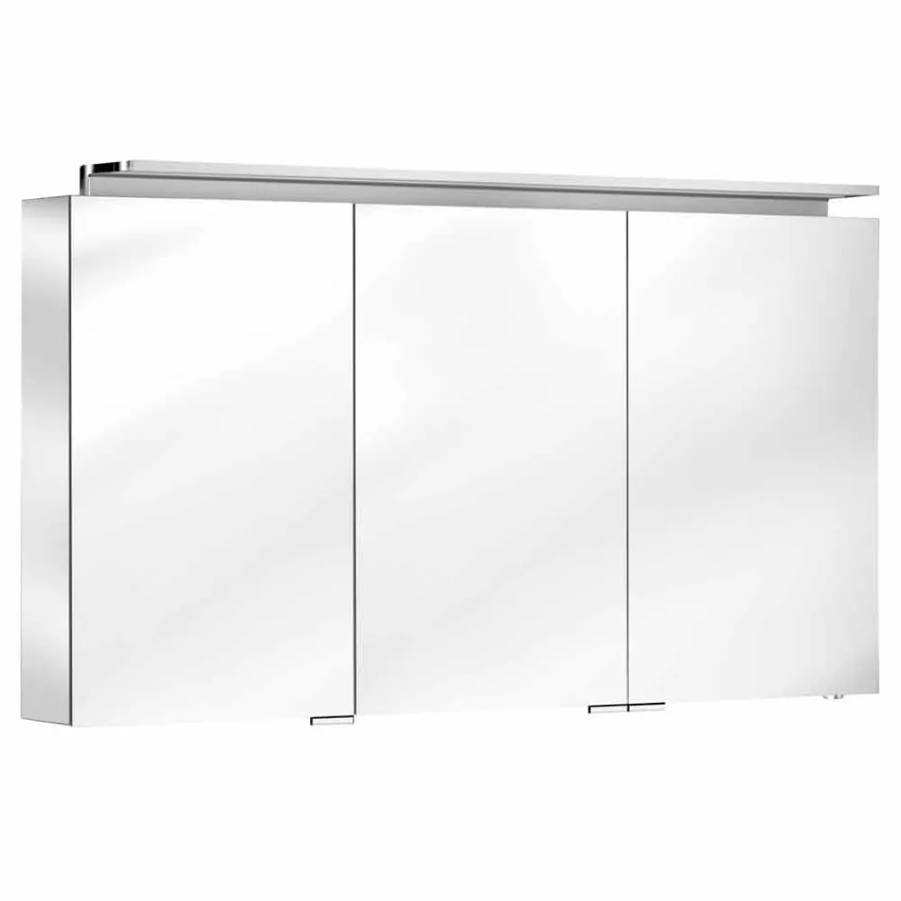 Viadurini Bathroom Badspiegel-Badezimmerspiegel mit 3-türiger Schrankwand mit Innenregalen - Bramo