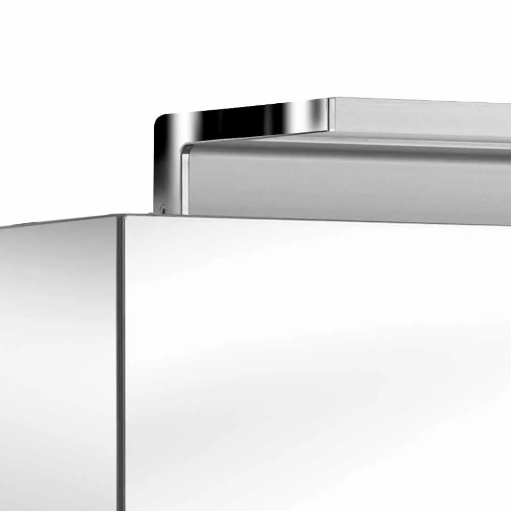 Viadurini Bathroom Badspiegel-Badezimmerspiegel mit 3-türiger Schrankwand mit Innenregalen - Bramo