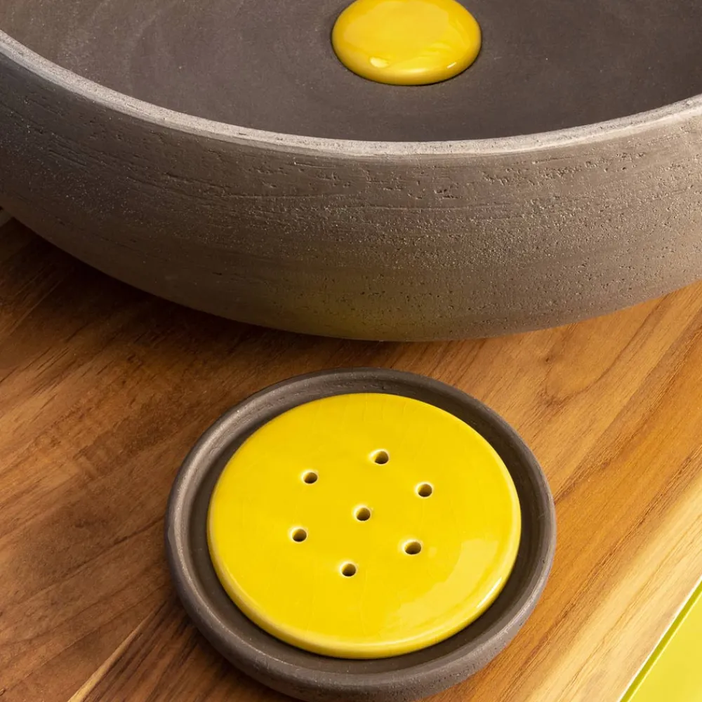 Viadurini Bathroom Badzubehör-Badezimmerzubehör aus glasiertem Ton, handgefertigt in Italien - Antonella