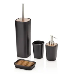 Viadurini Bathroom Badzubehör-Badezimmerzubehör aus Keramik und Nussbaumholz - Costare