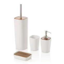 Viadurini Bathroom Badzubehör-Badezimmerzubehör aus Keramik und Nussbaumholz - Costare