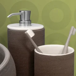 Viadurini Bathroom Badzubehör-Badezimmerzubehör aus Ton mit weißer Innenausstattung Made in Italy - Antonella