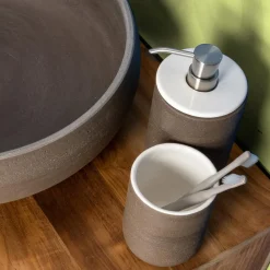 Viadurini Bathroom Badzubehör-Badezimmerzubehör aus Ton mit weißer Innenausstattung Made in Italy - Antonella