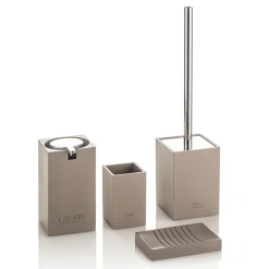 Viadurini Bathroom Badzubehör-Badezimmerzubehör Zusammensetzung aus Polyresin mit verchromten Einsätzen - Freccia