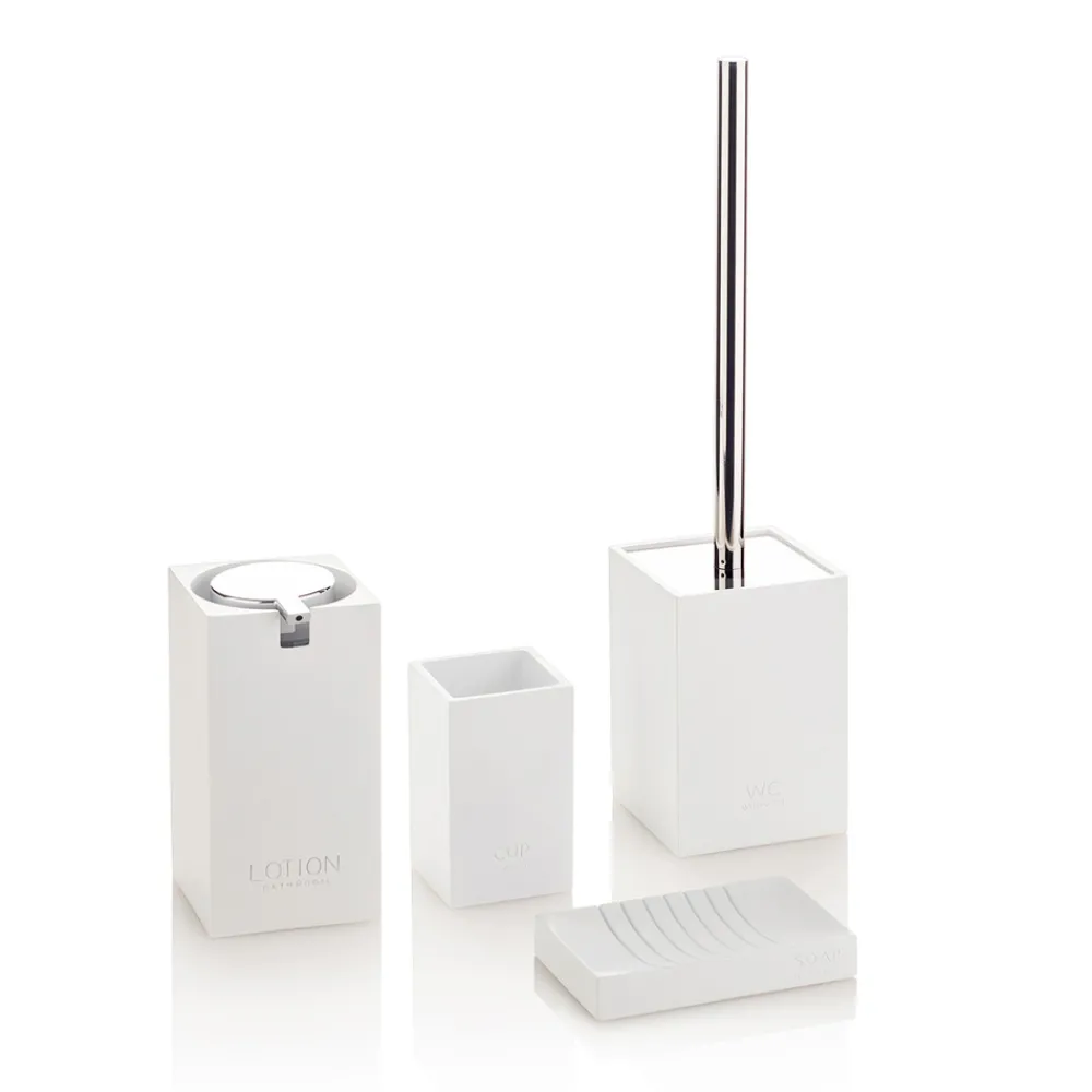 Viadurini Bathroom Badzubehör-Badezimmerzubehör Zusammensetzung aus Polyresin mit verchromten Einsätzen - Freccia