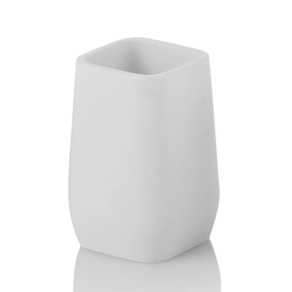 Viadurini Bathroom Badzubehör-Badzubehör Komposition aus Abs und mattweißem Metall -Smar