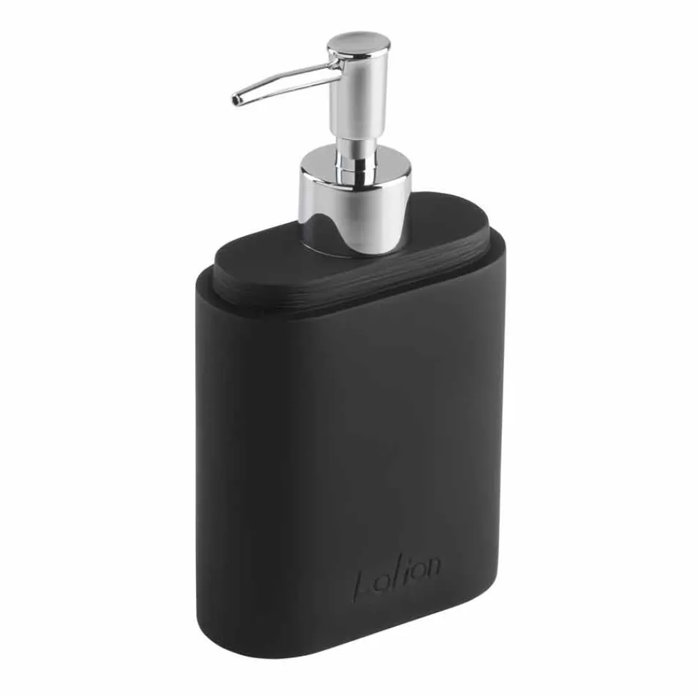 Viadurini Bathroom Badzubehör-Badzubehörset aus mattschwarzem Harz - Pareo