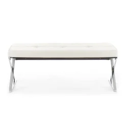 Viadurini Living Moderne Wohnzimmerbank-Bank aus Kunstleder und Metallstruktur – Argon