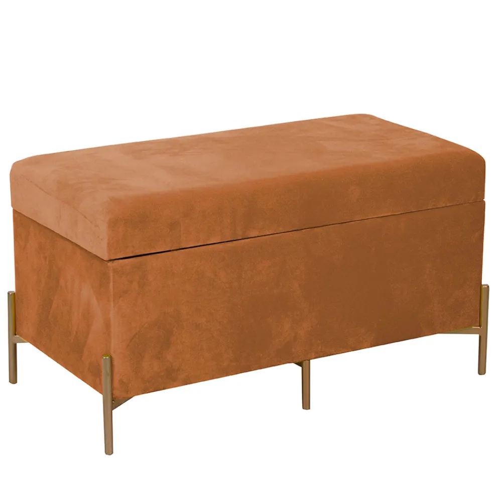 Viadurini Living Moderne Wohnzimmerbank-Bank mit Container aus Metall und Samt in verschiedenen Ausführungen - Faro