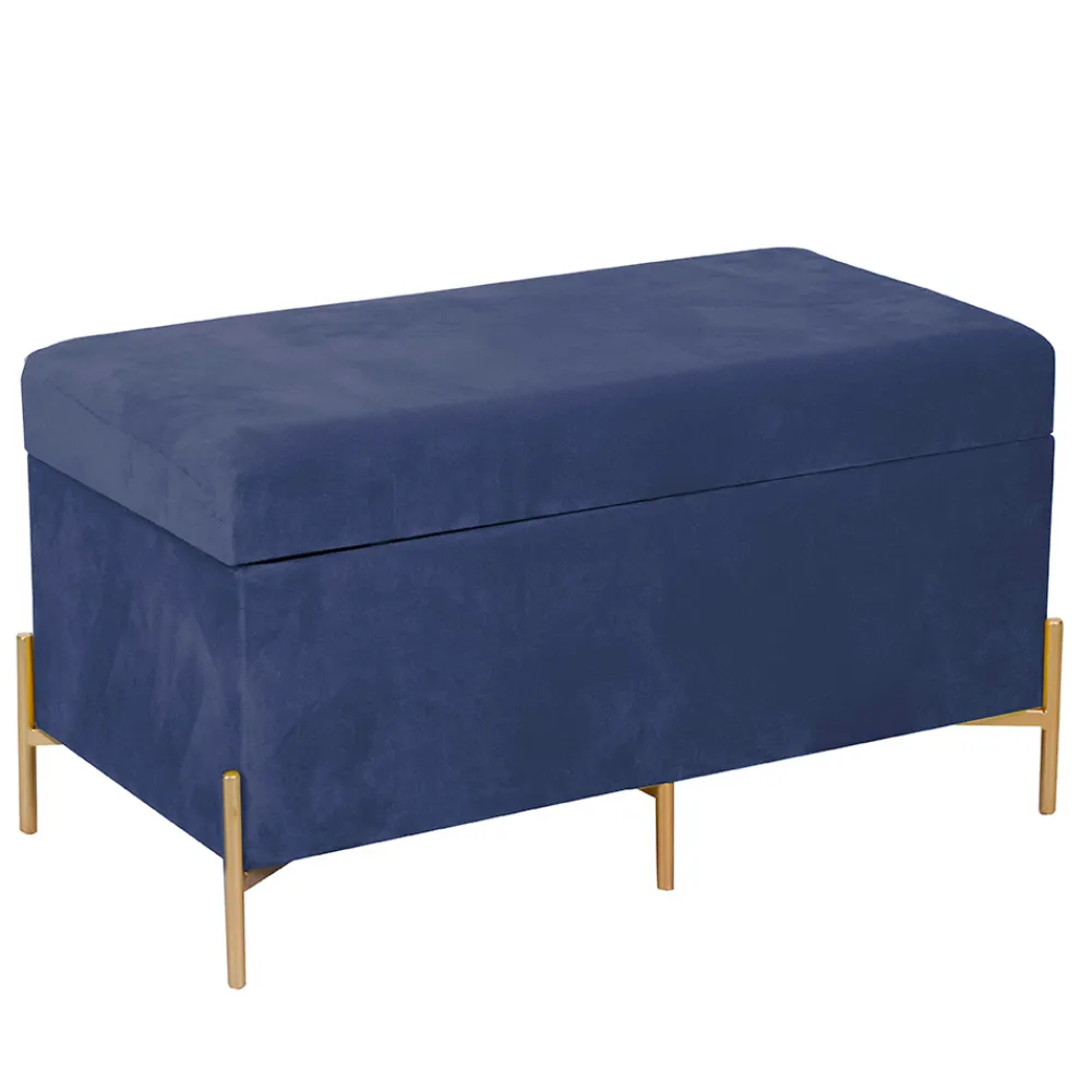 Viadurini Living Moderne Wohnzimmerbank-Bank mit Container aus Metall und Samt in verschiedenen Ausführungen - Faro