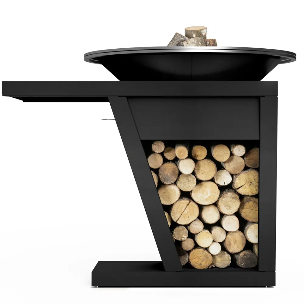 Viadurini in the Garden Holzofengrill-Barbecue mit Feuerbetrieb, Kochplatte und Holzhalterung - Giorgione