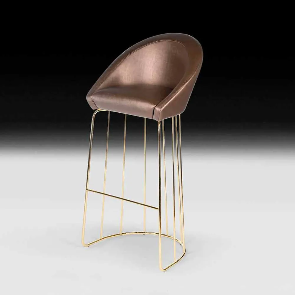 Viadurini Living Barhocker-Barhocker Dedo, modernes Design, made in Italy, Rücken und Sitz gepolstert