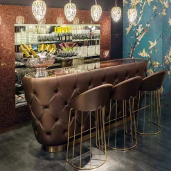 Viadurini Living Barhocker-Barhocker Dedo, modernes Design, made in Italy, Rücken und Sitz gepolstert