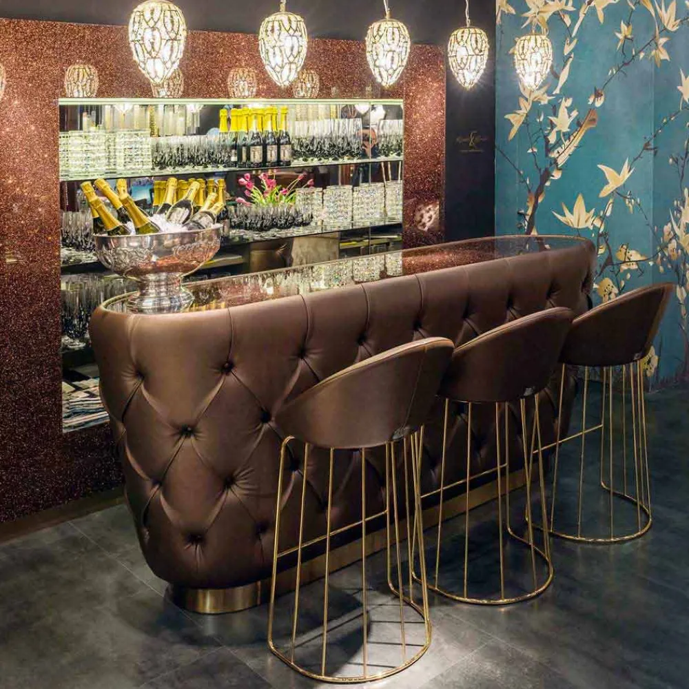 Viadurini Living Barhocker-Barhocker Dedo, modernes Design, made in Italy, Rücken und Sitz gepolstert