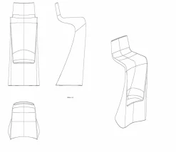 Vondom Outdoor Hocker-Barhocker für Outdoor Wing von , modernes Design aus Polyethylen