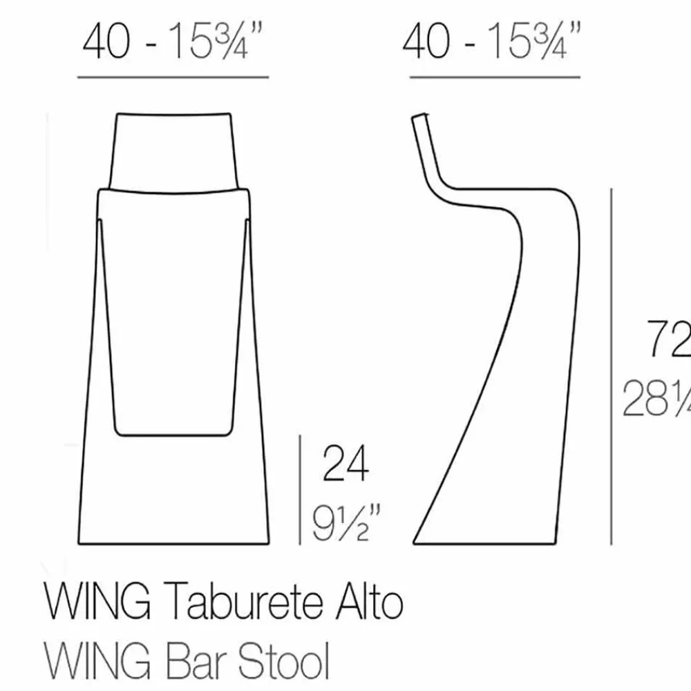 Vondom Outdoor Hocker-Barhocker für Outdoor Wing von , modernes Design aus Polyethylen