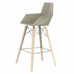 Vondom Barhocker-Barhocker mit Armlehnen aus Holz und Kunststoff Verschiedene Farben - Faz Wood von