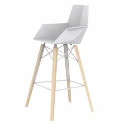 Vondom Barhocker-Barhocker mit Armlehnen aus Holz und Kunststoff Verschiedene Farben - Faz Wood von