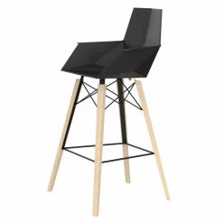 Vondom Barhocker-Barhocker mit Armlehnen aus Holz und Kunststoff Verschiedene Farben - Faz Wood von
