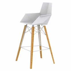 Vondom Barhocker-Barhocker mit Armlehnen aus Holz und Kunststoff Verschiedene Farben - Faz Wood von