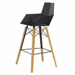 Vondom Barhocker-Barhocker mit Armlehnen aus Holz und Kunststoff Verschiedene Farben - Faz Wood von