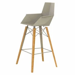 Vondom Barhocker-Barhocker mit Armlehnen aus Holz und Kunststoff Verschiedene Farben - Faz Wood von