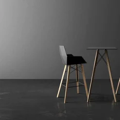 Vondom Barhocker-Barhocker mit Armlehnen aus Holz und Kunststoff Verschiedene Farben - Faz Wood von
