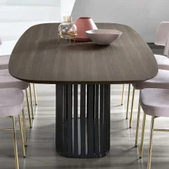 Viadurini Living Esstische-Barrel Esstisch aus Holz und schwarzem Metall Made in Italy - Alfero