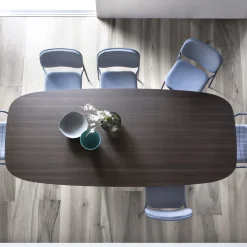 Viadurini Living Esstische-Barrel Esstisch aus Holz und schwarzem Metall Made in Italy - Alfero