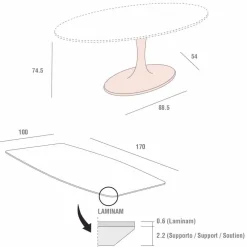 Viadurini Living Esstisch Oval|Esstische-Barrel Esstisch aus Laminam und synthetischem Marmor Made in Italy - Brontolo