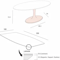 Viadurini Living Esstisch Oval|Esstische-Barrel Esstisch aus Laminam und synthetischem Marmor Made in Italy - Brontolo