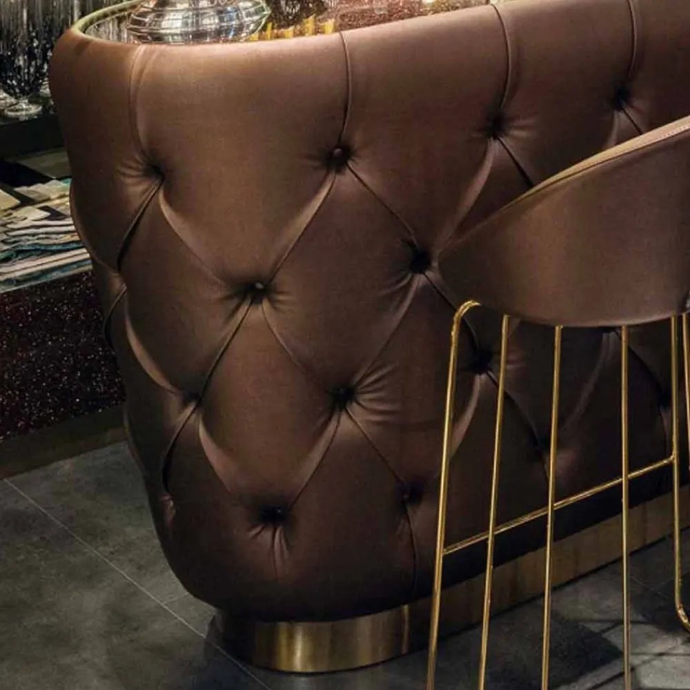 Viadurini Living Bartheke Für Zuhause-Bartheke mit Glitzerglasplatte Made in Italy, Luxus - Kalkutta