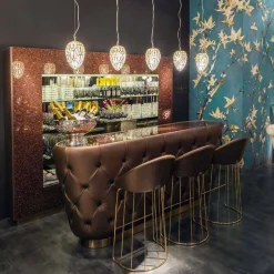 Viadurini Living Bartheke Für Zuhause-Bartheke mit Glitzerglasplatte Made in Italy, Luxus - Kalkutta