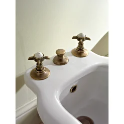 Viadurini Taps Bidetarmaturen-Batterie-Bidet 3 Löcher Interne Lieferung Messing- und Schmetterlingsgriffe - Miriano