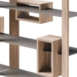 Viadurini Living Moderne Design Bücherregale-Bücherregal aus geknotetem Nussbaumholz und 6 Regalen Made in Italy - Berta