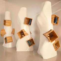 Viadurini Design Moderne Design Bücherregale-Bücherregal aus holz und Solid Surface® K2 Made in Italy