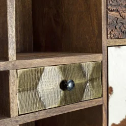 Viadurini Living Moderne Design Bücherregale-Bücherregal aus Mangoholz und recycelte Schubladen mit Homemotion-Dekorationen - Auriel