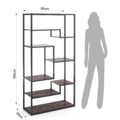 Viadurini Living Moderne Design Bücherregale-Bücherregal aus Metall und Holzregalen – Blei