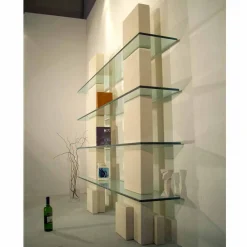 Viadurini Living Moderne Design Bücherregale-Bücherregal aus Stein und Kristall in modernem Design Poplia