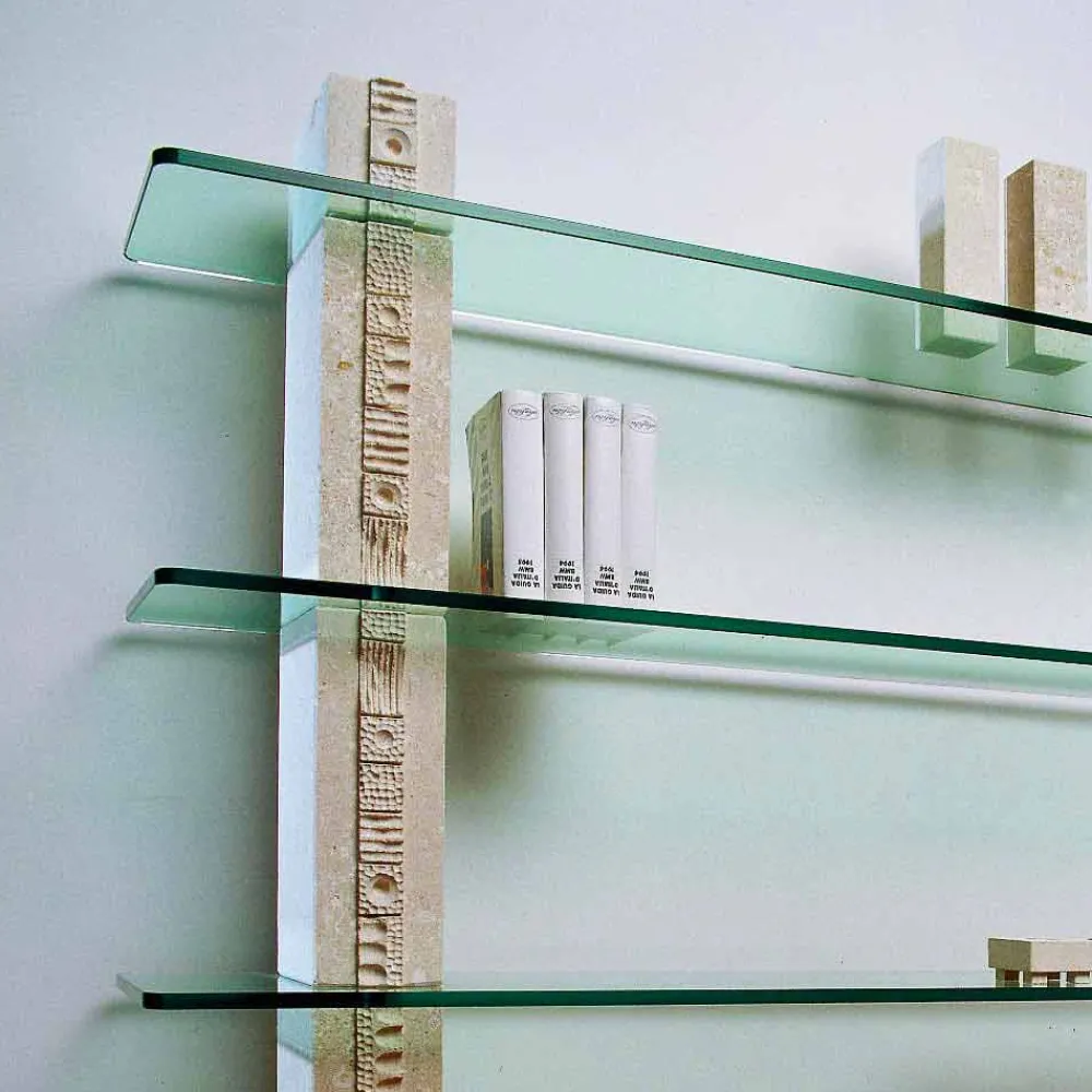 Viadurini Living Moderne Design Bücherregale-Bücherregal aus Stein und Kristall in modernem Design Galene