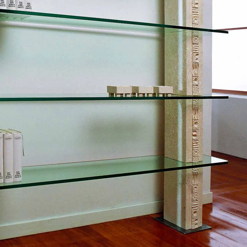 Viadurini Living Moderne Design Bücherregale-Bücherregal aus Stein und Kristall in modernem Design Galene