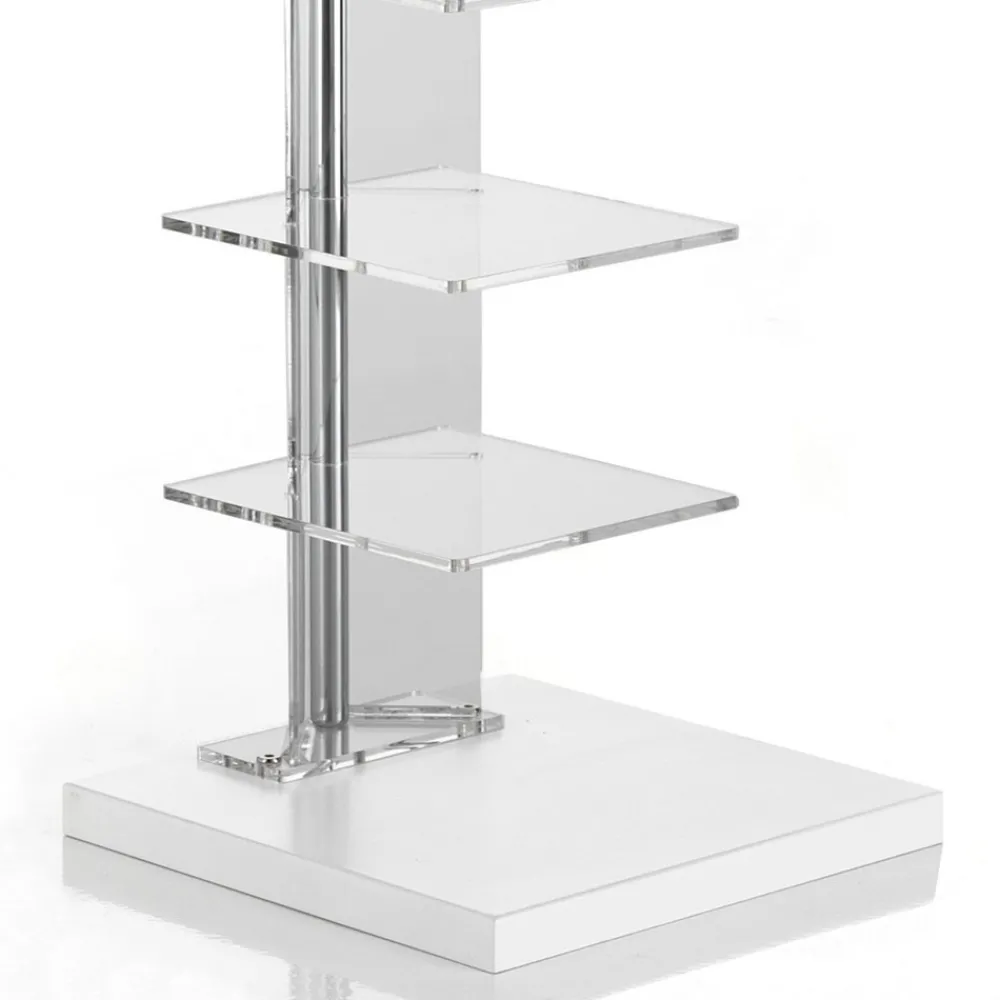 Viadurini Living Moderne Design Bücherregale-Bücherregal aus transparentem Acryl – Chrom