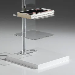 Viadurini Living Moderne Design Bücherregale-Bücherregal aus transparentem Acryl – Chrom