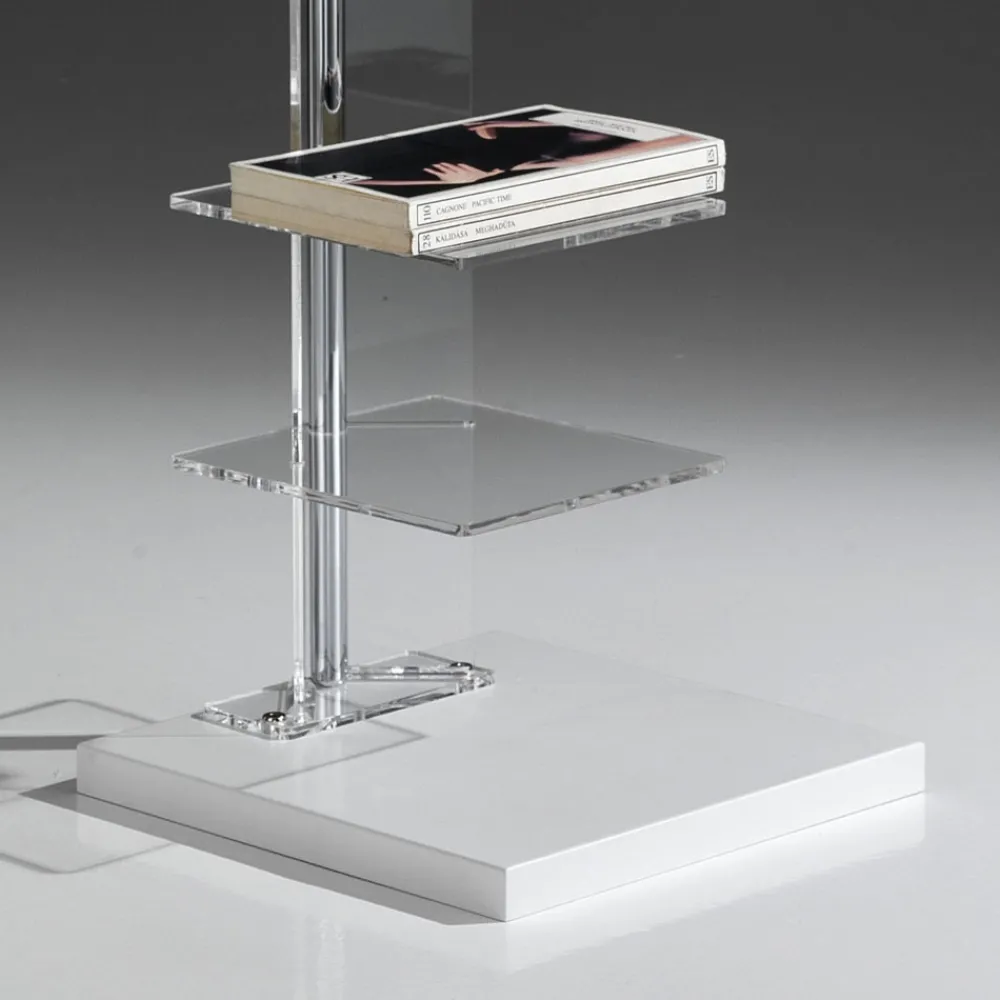 Viadurini Living Moderne Design Bücherregale-Bücherregal aus transparentem Acryl – Chrom