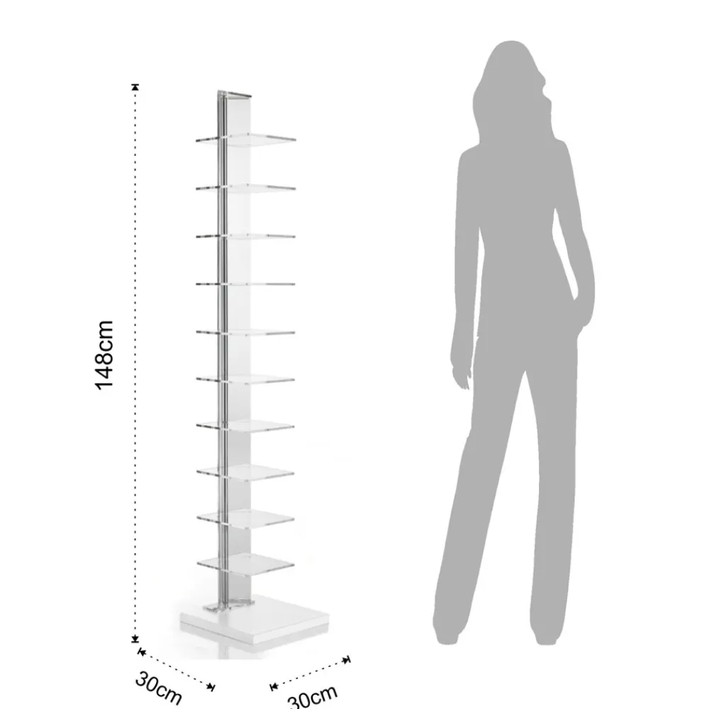 Viadurini Living Moderne Design Bücherregale-Bücherregal aus transparentem Acryl – Chrom