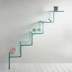 Viadurini Living Moderne Design Bücherregale-Bücherregal für Objekte an der Wand Original Design in Glasleiter - Volano